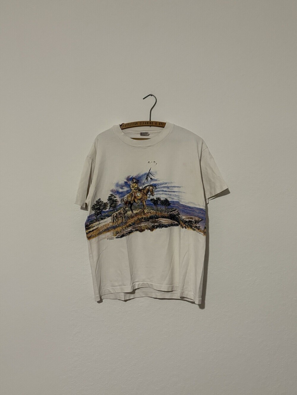 Vintage 90’s Indian Nature T-Shirt Size L Single Stitch Made In USA Wrap Around